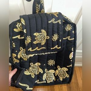 ST. MARTIN Black /Gold Turtle Themed Summer Beach Travel Backpack